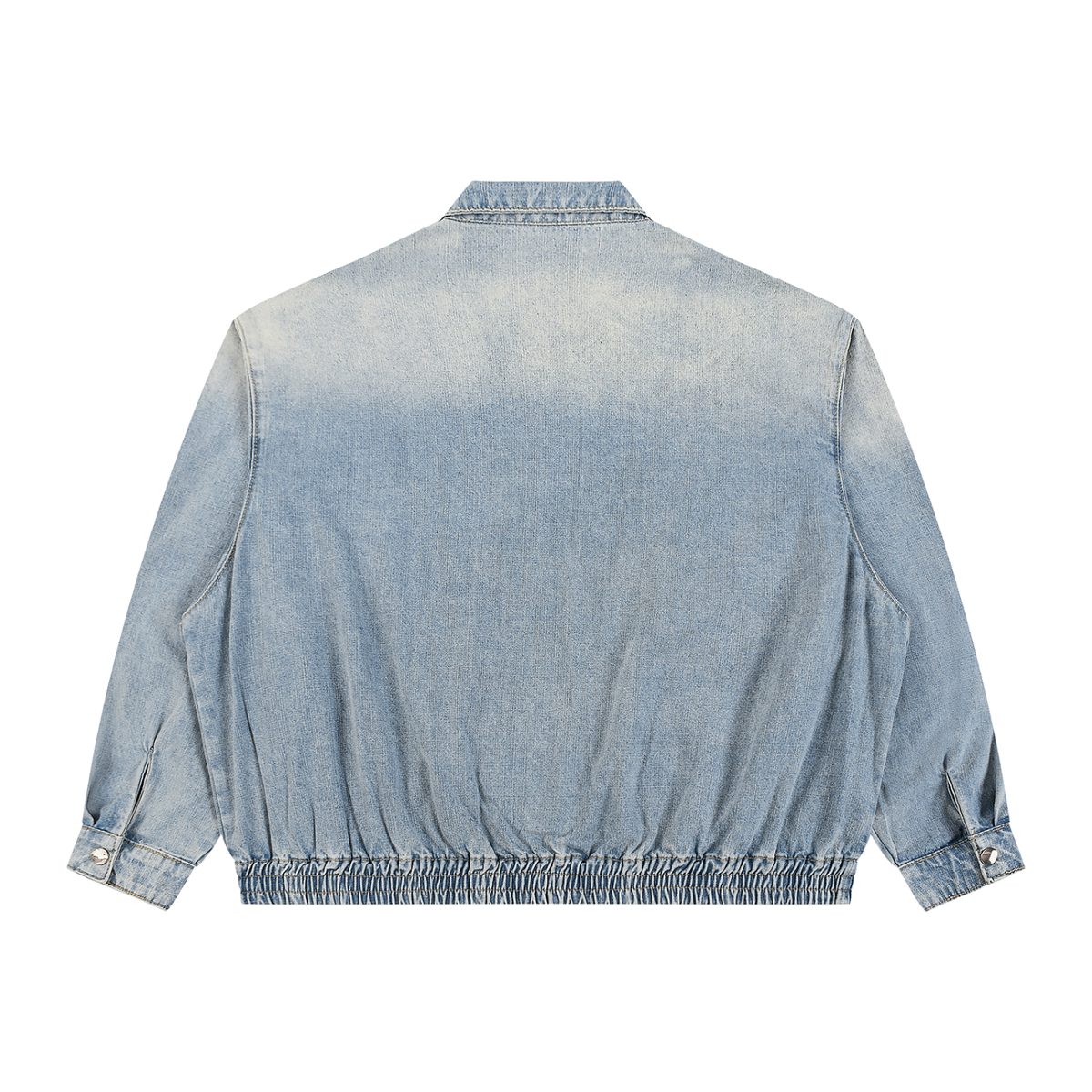 Unisex Vintage Wash Full-Zip Denim Going out Jacket