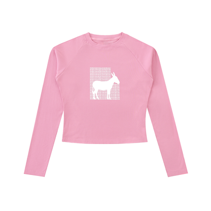 Dyed Washed Raglan Long Sleeve Slim T-Shirt