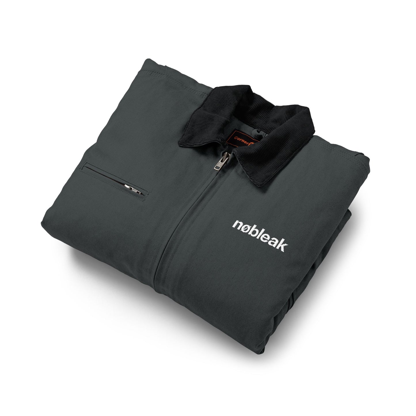 Embroidered Duck Cloth Work Jacket — Durable Black Utility Jacket