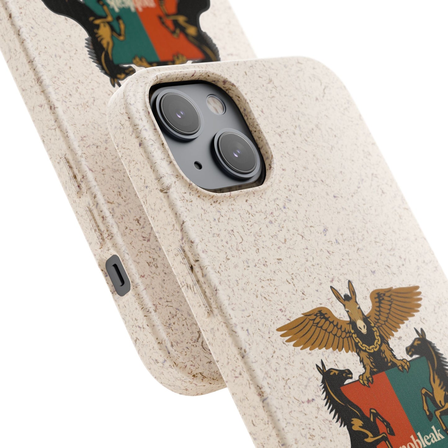 Biodegradable Phone Case — Vintage Coat of Arms Crest ("nobleak" & "Beautified by Accident")