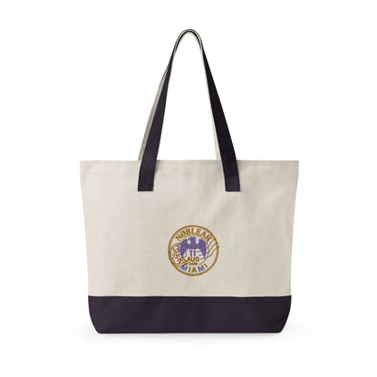 Zippered Canvas Tote — Vintage State Seal Emblem Eco Tote Bag
