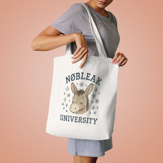 Nøbleak University Tote Bag | Funny Cotton Shopping Bag | Perfect for Students, Campus Life, Gift Idea, Eco-Friendly, Everyday Use