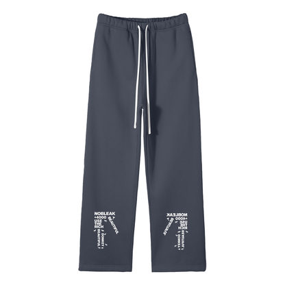 Solid Color Fleece Straight Leg Sweatpants
