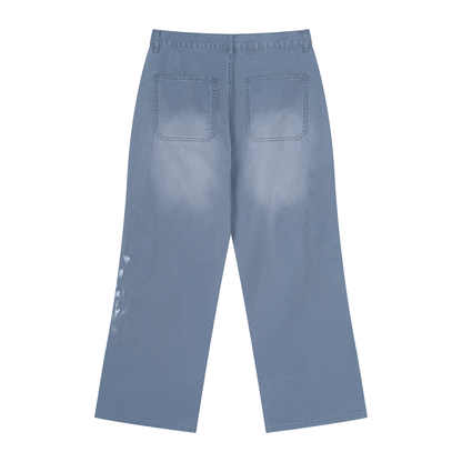 Men's Vintage Wash Splatter Going out Denim Jeans