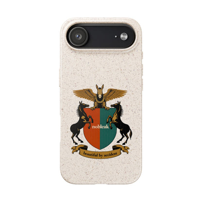 Biodegradable Phone Case — Vintage Coat of Arms Crest ("nobleak" & "Beautified by Accident")