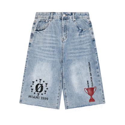 Men’s Vintage Wide Leg Denim Shorts