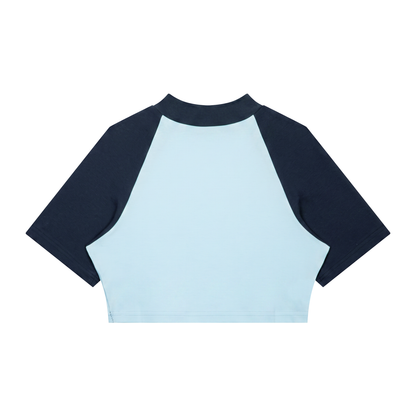 Women’s Color Block Raglan Crop Essential T-Shirt