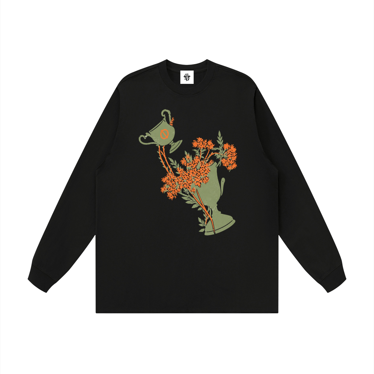 Unisex Raw Hem Long Sleeve Street T-Shirt