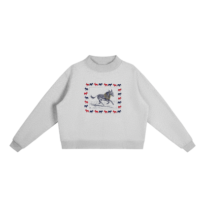 Women's Essential Fleece Mock-Neck Crew Sweater