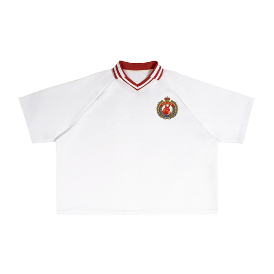 Unisex Contrast Lapel Collar Boxy T-Shirt