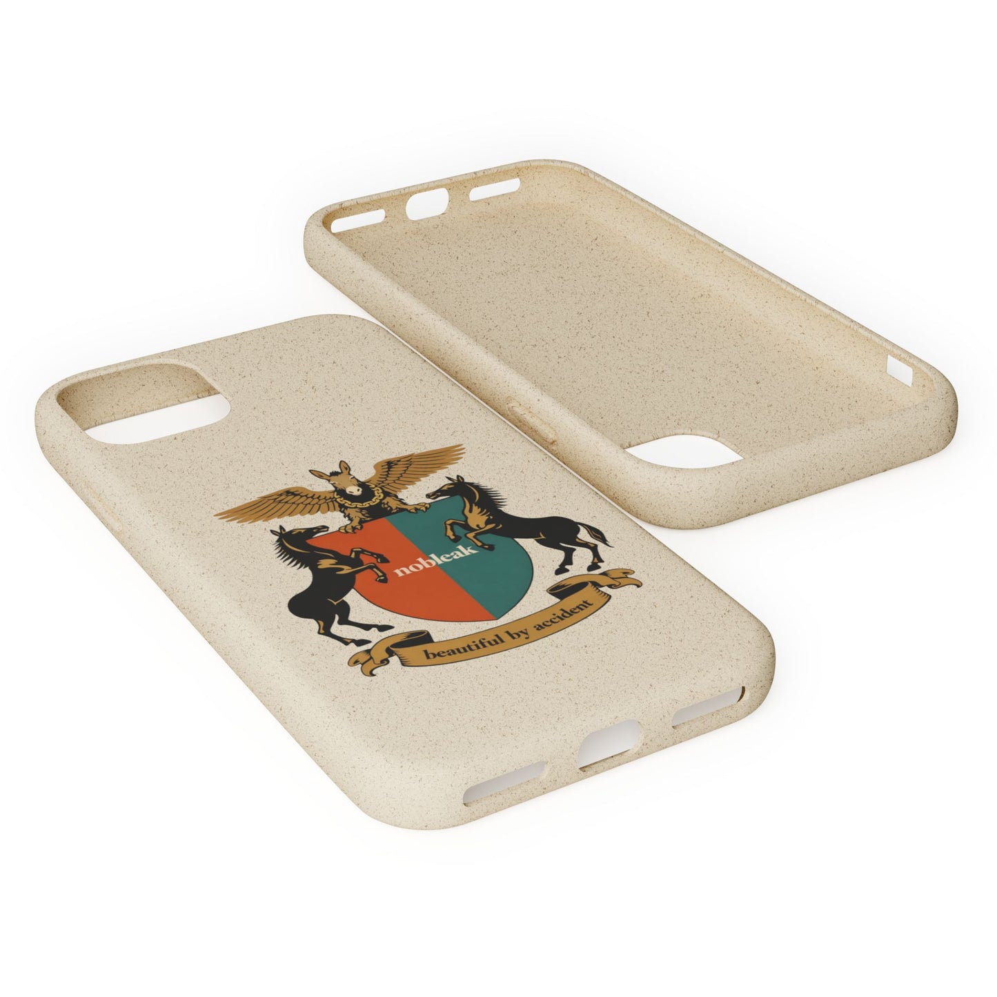 Biodegradable Phone Case — Vintage Coat of Arms Crest ("nobleak" & "Beautified by Accident")