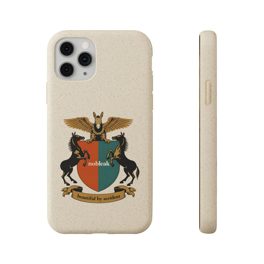 Biodegradable Phone Case — Vintage Coat of Arms Crest ("nobleak" & "Beautified by Accident")