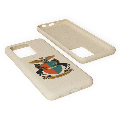 Biodegradable Phone Case — Vintage Coat of Arms Crest ("nobleak" & "Beautified by Accident")