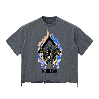 Men's  Snow Wash Raw-Hem Boxy T-shirt