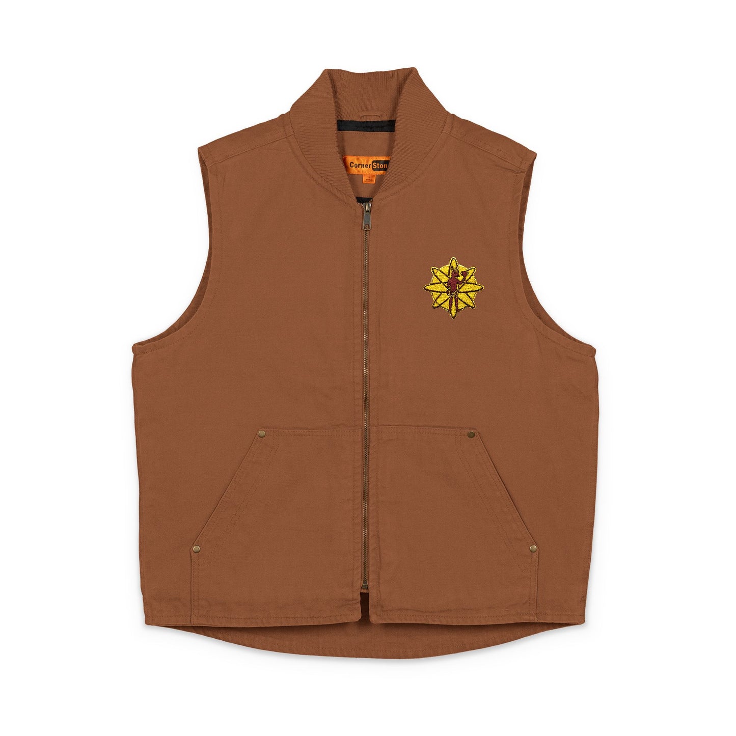 Embroidered Workwear Duck Cloth Jacket Vest — Durable Outdoor Utility Vest