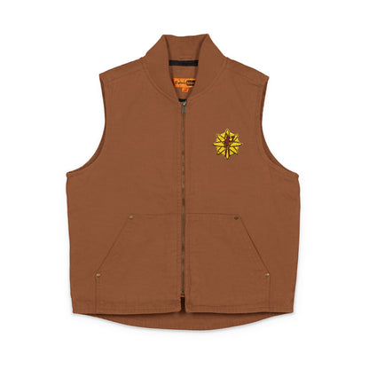 Embroidered Workwear Duck Cloth Jacket Vest — Durable Outdoor Utility Vest