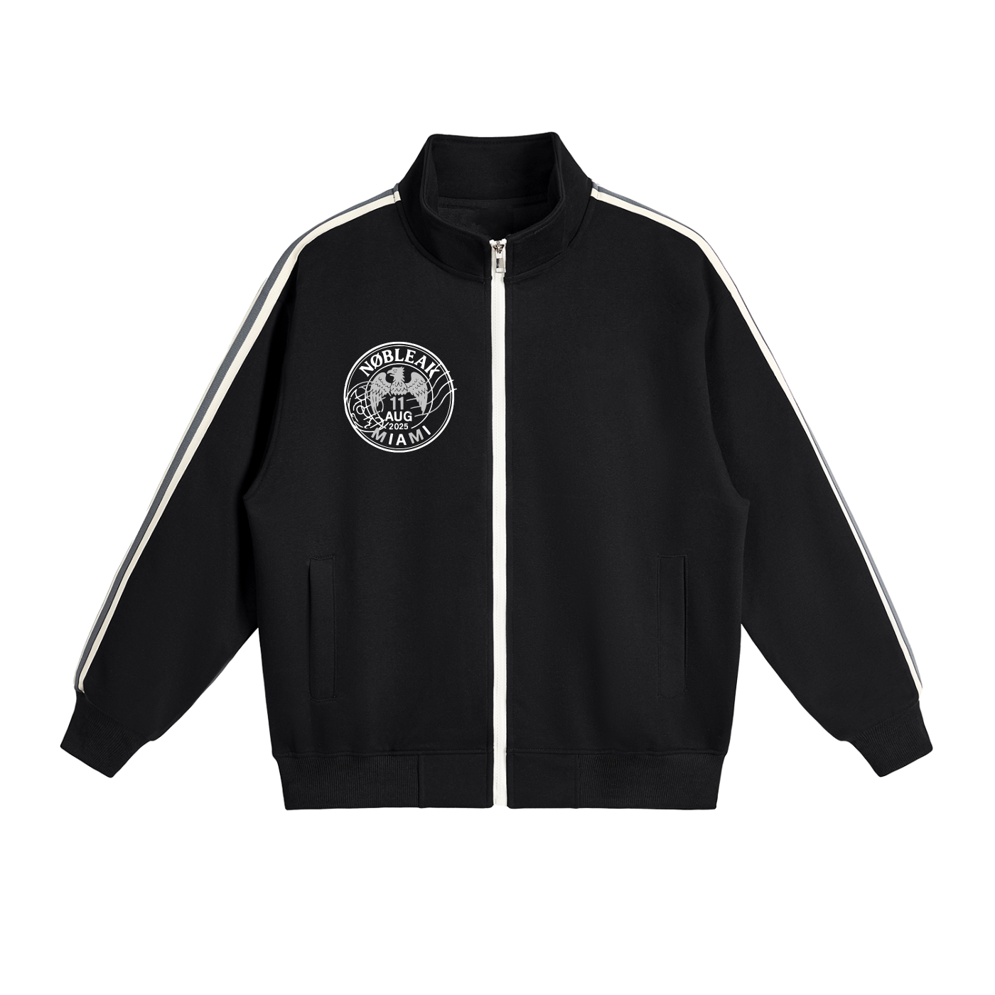 Contrast Side-Stripe Stand Collar  Jacket