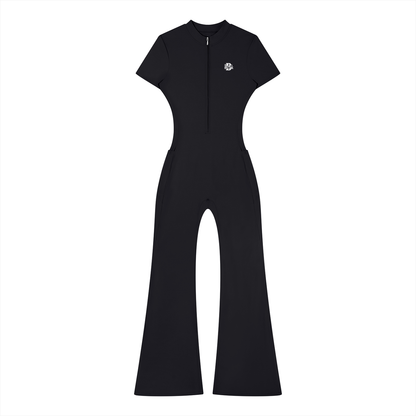 Women’s Tight Flared Leg Quarter-Zip Jumpsuit