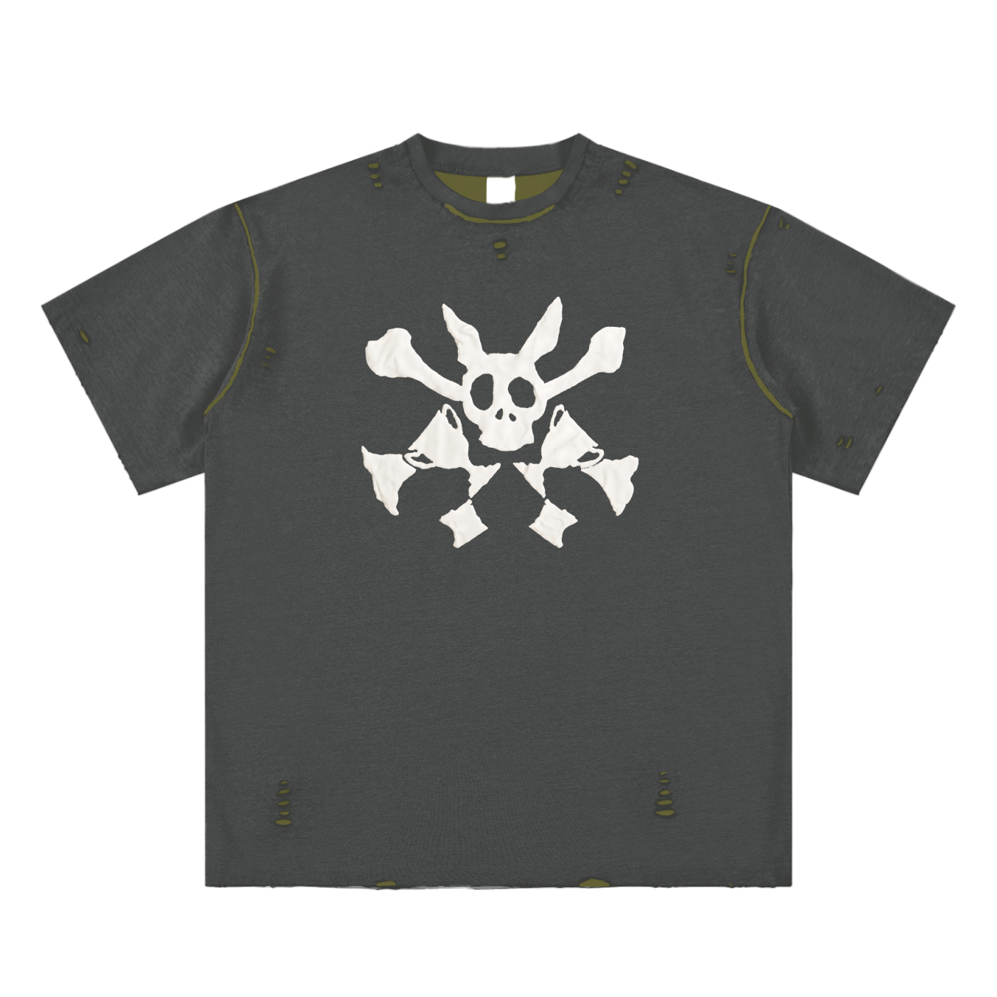 Hand-frayed Reversible T-shirt