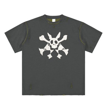 Hand-frayed Reversible T-shirt