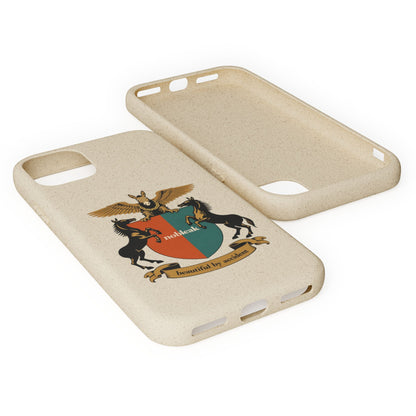Biodegradable Phone Case — Vintage Coat of Arms Crest ("nobleak" & "Beautified by Accident")