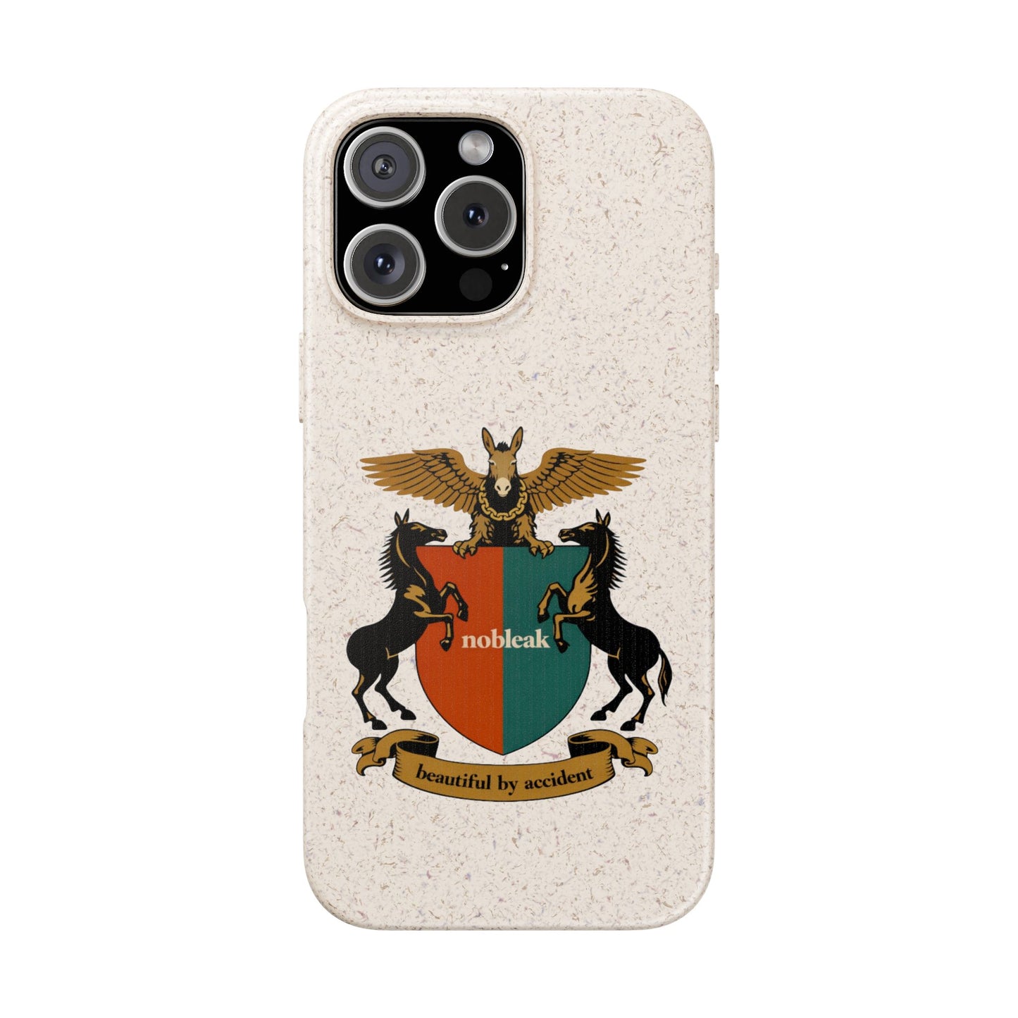 Biodegradable Phone Case — Vintage Coat of Arms Crest ("nobleak" & "Beautified by Accident")