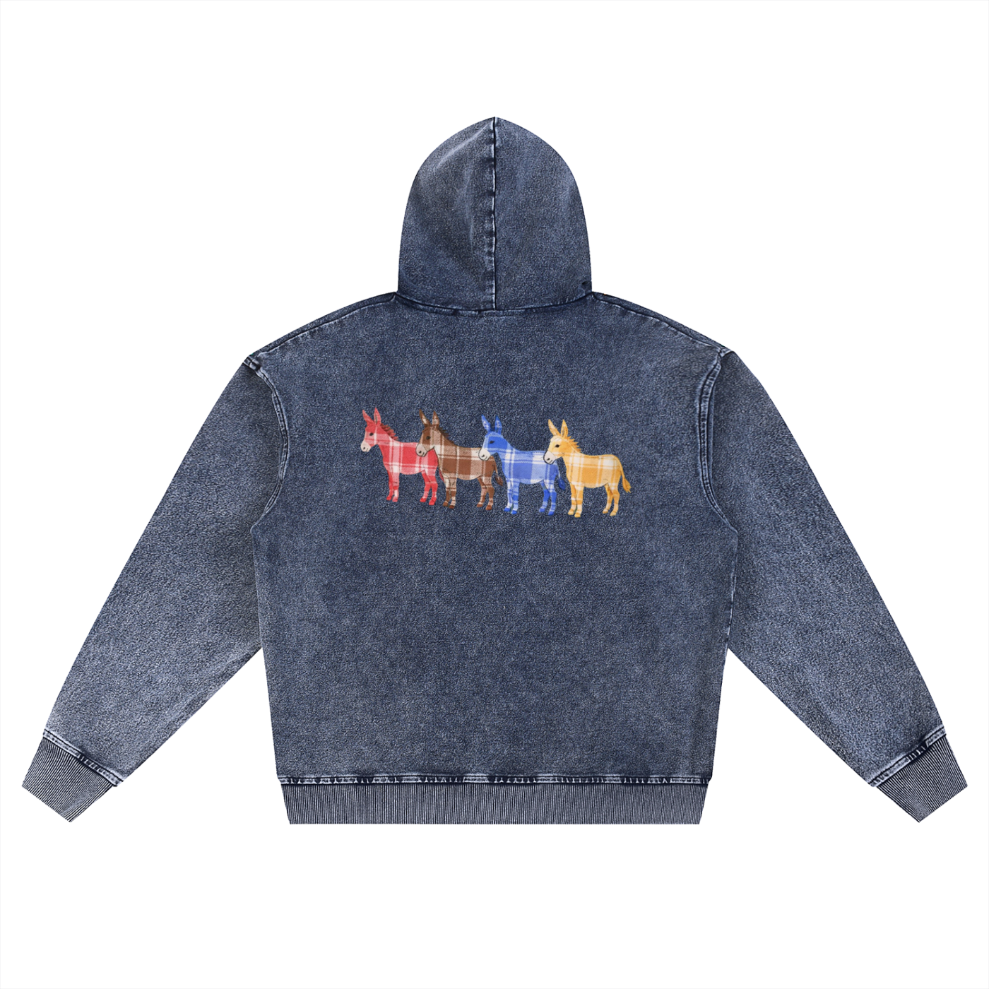 Snow Wash Oversized Zip-Up Hoodie