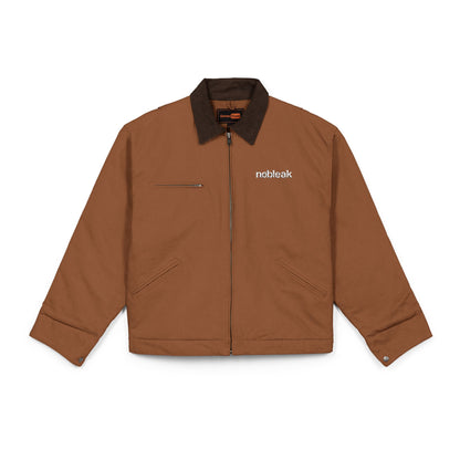 Embroidered Duck Cloth Work Jacket — Durable Black Utility Jacket