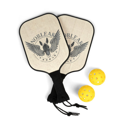 Nobleak Pickleball Paddle canvas Set — Vintage Winged Dog Logo Kit (2 Paddles + Balls)