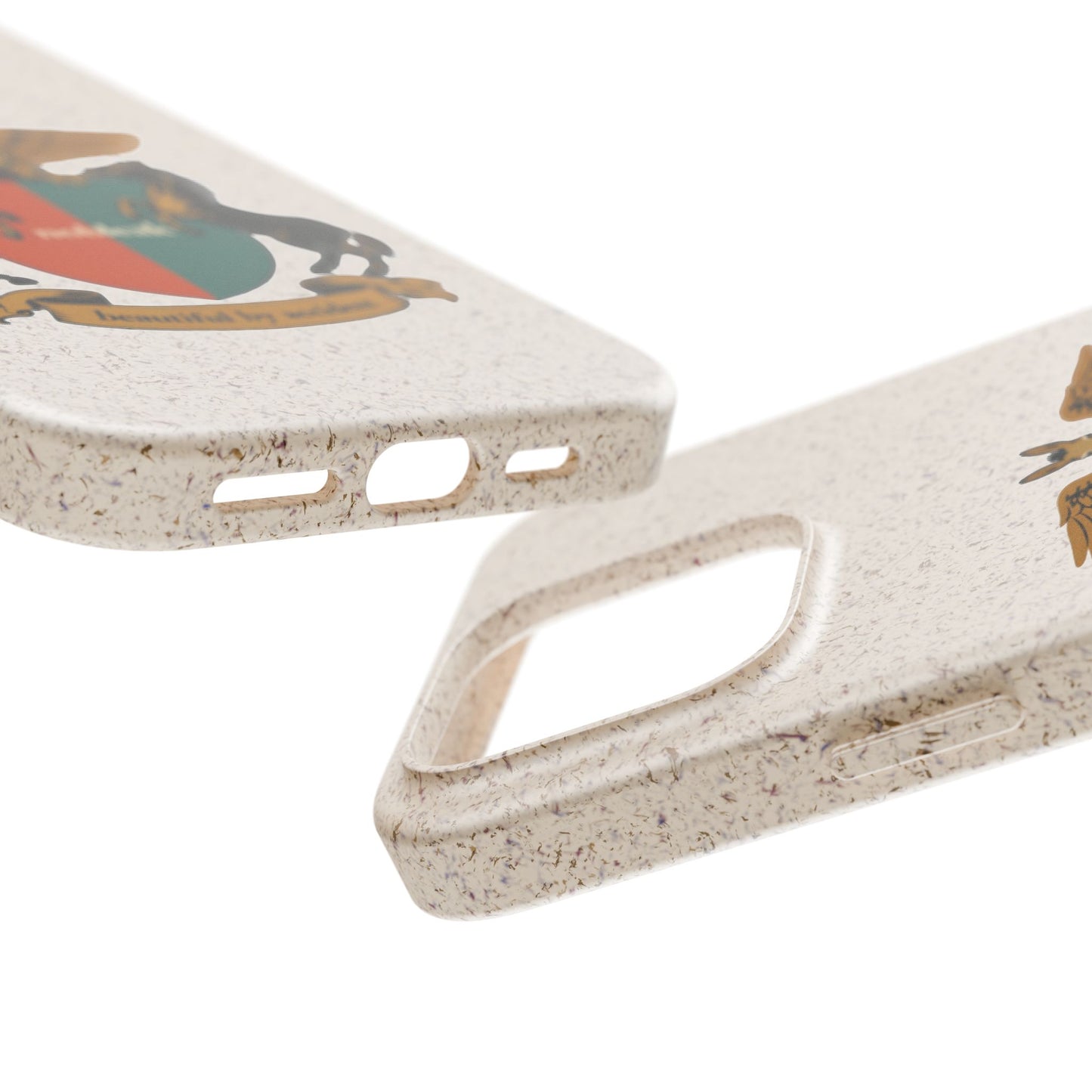 Biodegradable Phone Case — Vintage Coat of Arms Crest ("nobleak" & "Beautified by Accident")