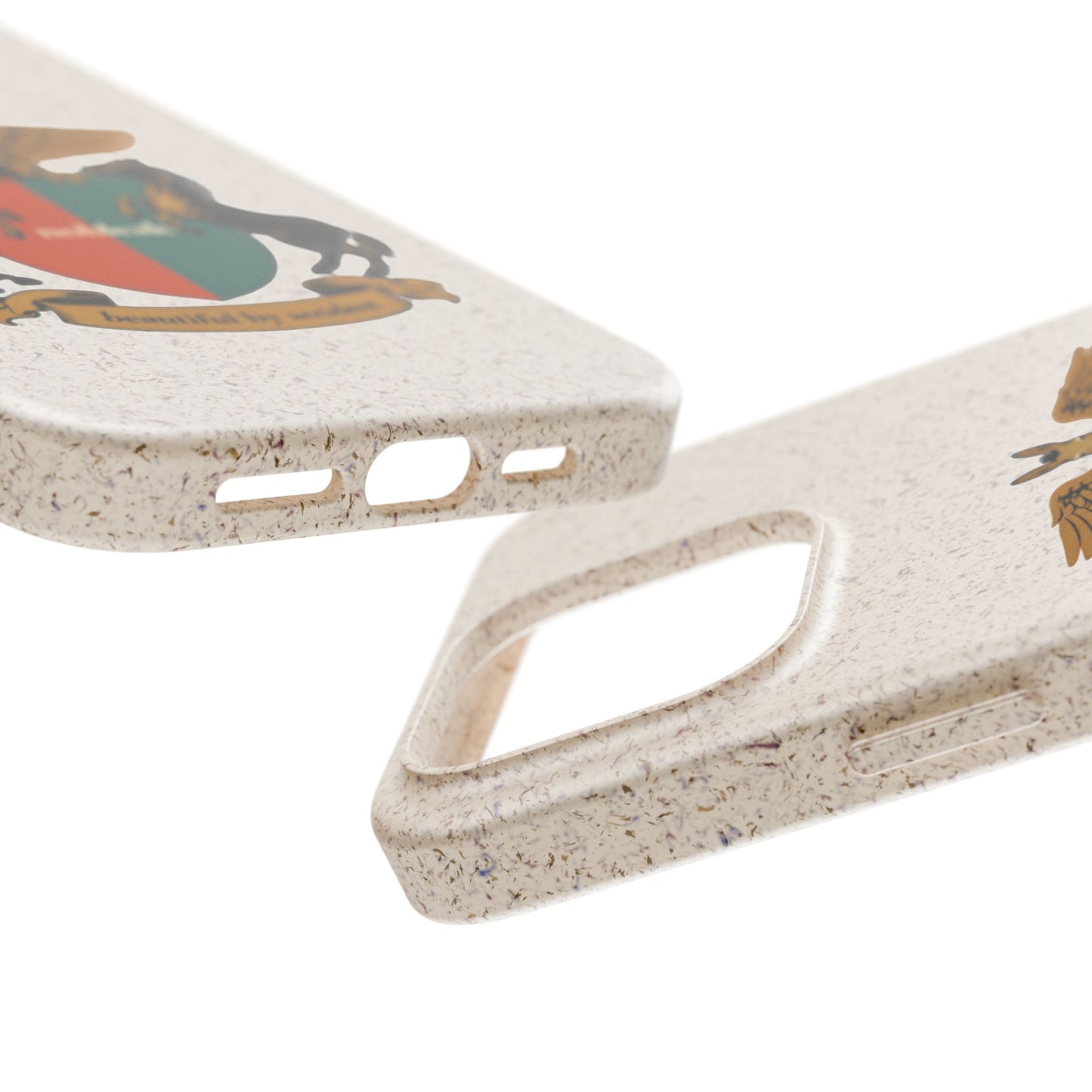 Biodegradable Phone Case — Vintage Coat of Arms Crest ("nobleak" & "Beautified by Accident")