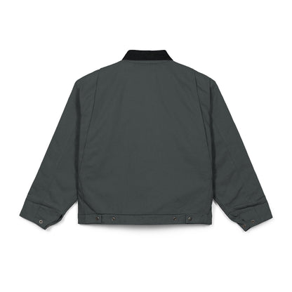 Embroidered Duck Cloth Work Jacket — Durable Black Utility Jacket