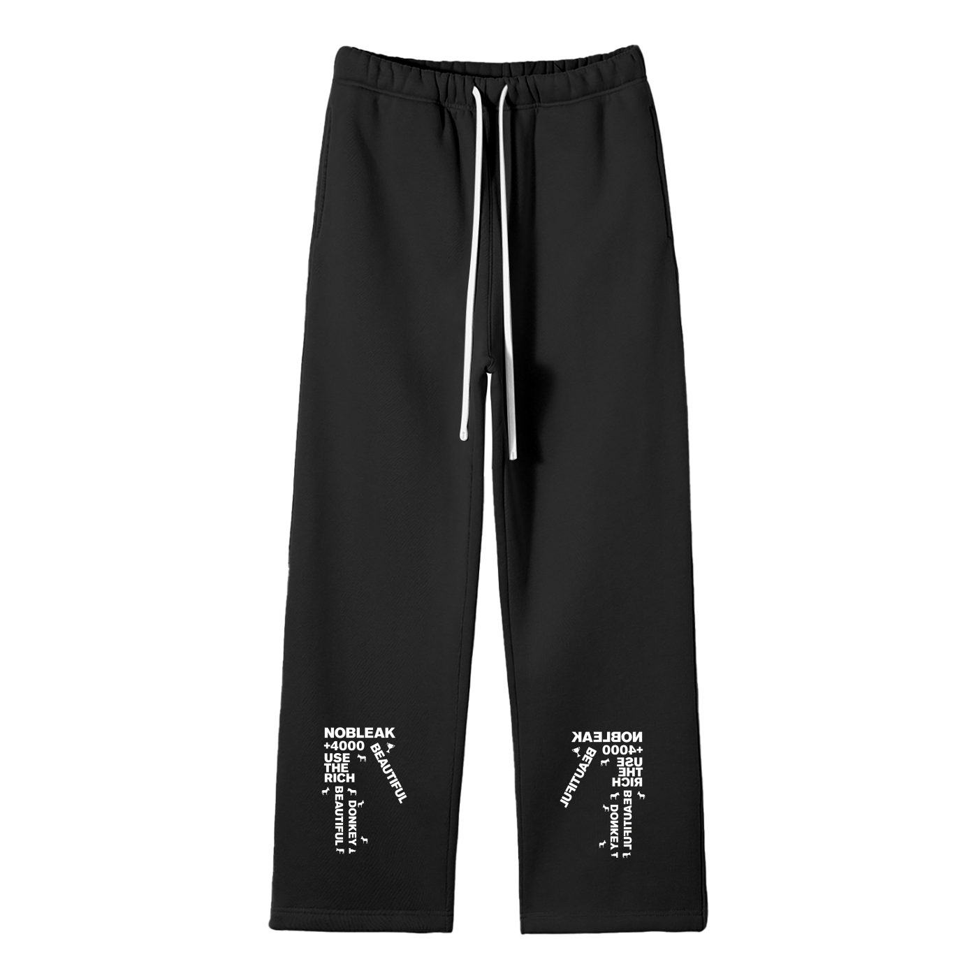 Solid Color Fleece Straight Leg Sweatpants