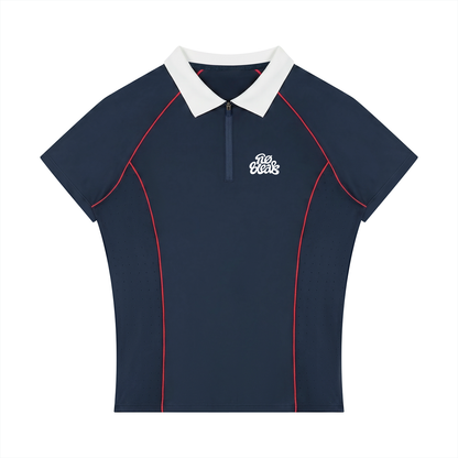 Women’s Slim Fit Quarter-Zip Polo Shirt