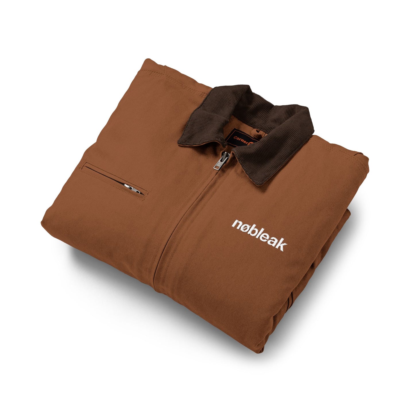 Embroidered Duck Cloth Work Jacket — Durable Black Utility Jacket