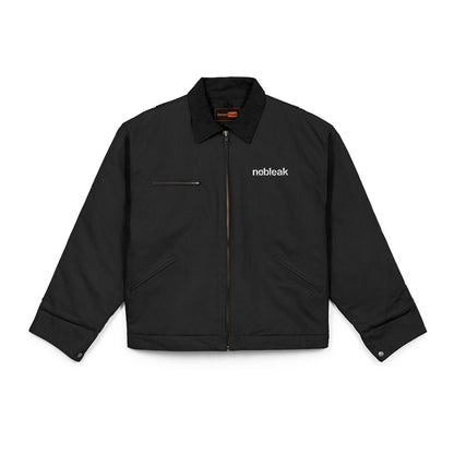 Embroidered Duck Cloth Work Jacket — Durable Black Utility Jacket