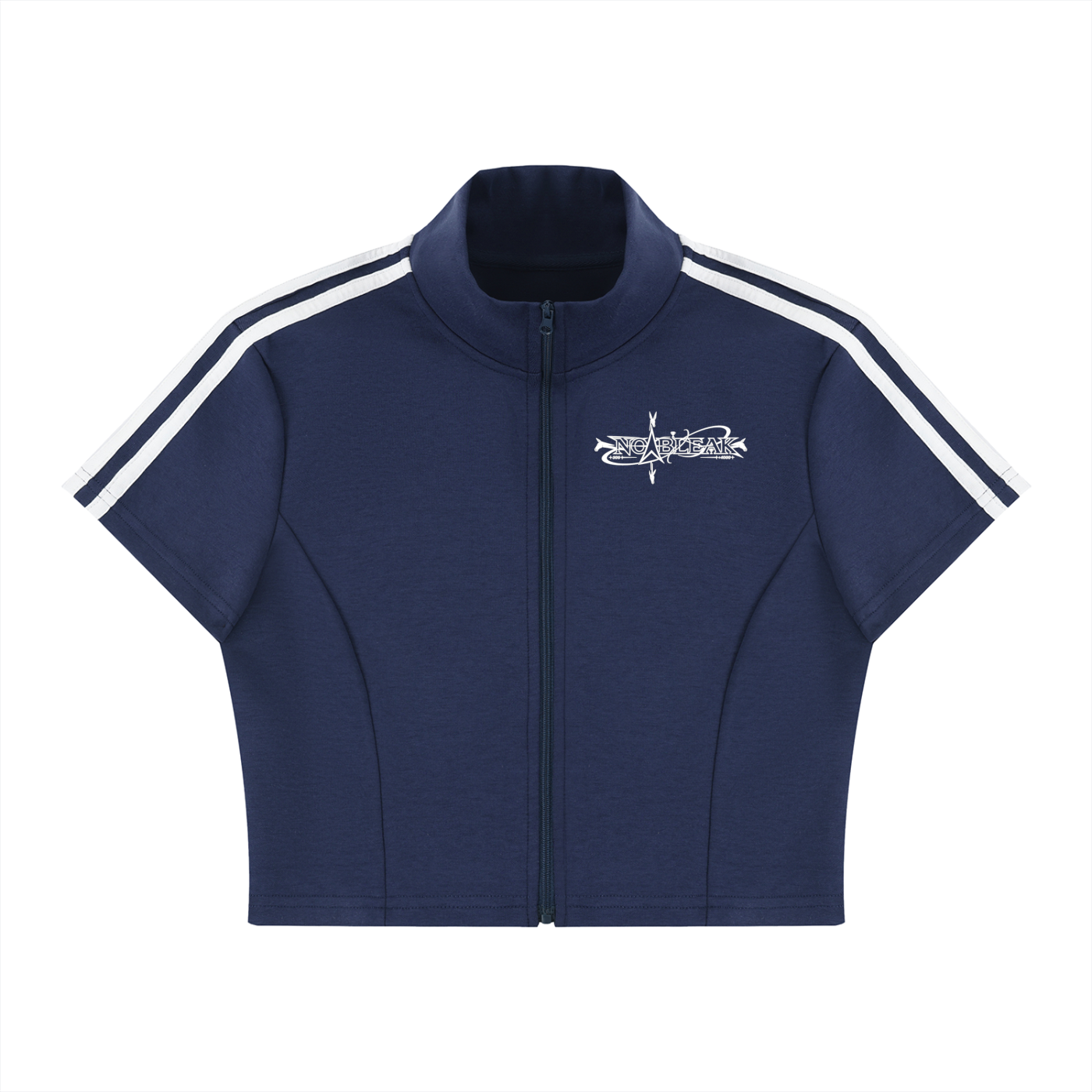 Women's Cropped Full Zip Short Sleeve T-Shirt
