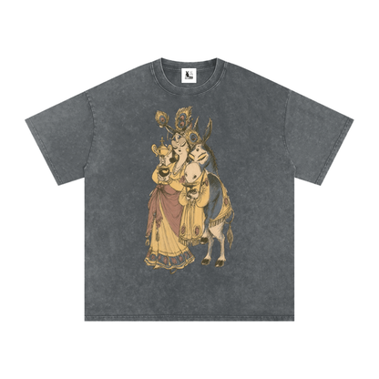 Snow Washed Oversized Cotton T-Shirt