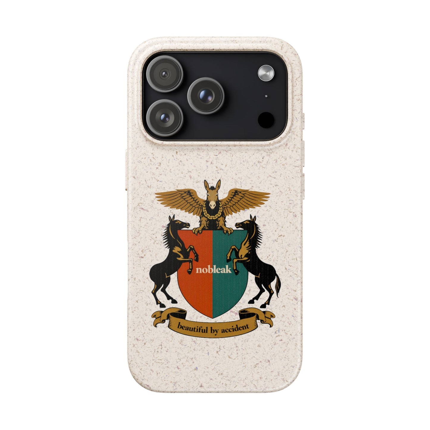 Biodegradable Phone Case — Vintage Coat of Arms Crest ("nobleak" & "Beautified by Accident")