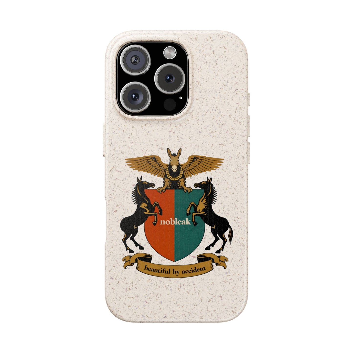 Biodegradable Phone Case — Vintage Coat of Arms Crest ("nobleak" & "Beautified by Accident")