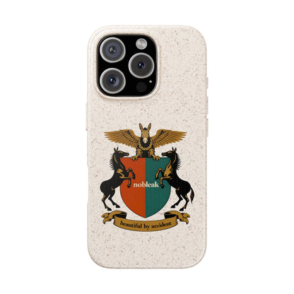 Biodegradable Phone Case — Vintage Coat of Arms Crest ("nobleak" & "Beautified by Accident")