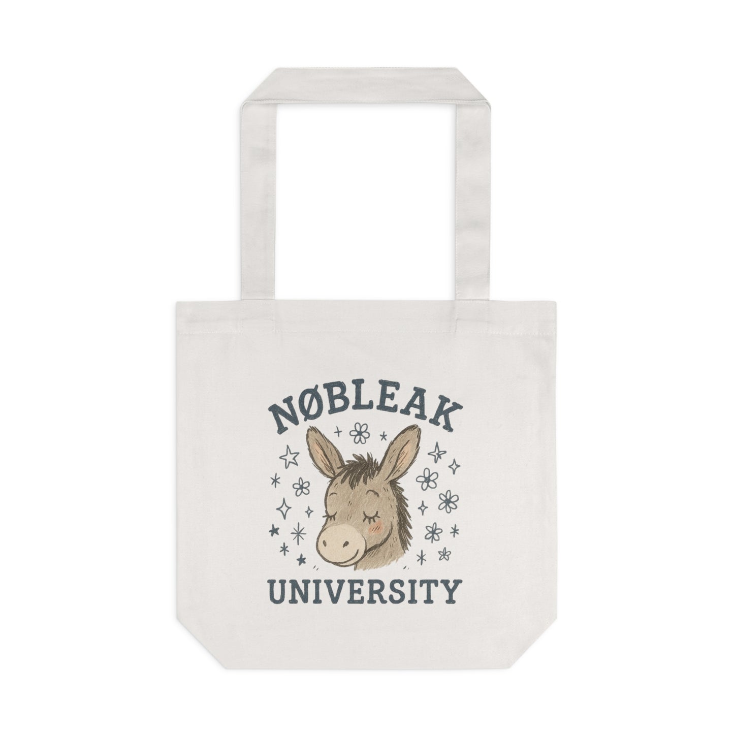 Nøbleak University Tote Bag | Funny Cotton Shopping Bag | Perfect for Students, Campus Life, Gift Idea, Eco-Friendly, Everyday Use