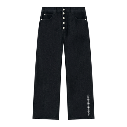 Men's Vintage Wash Wide Leg Going out Denim Jeans