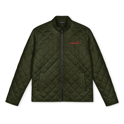 Unisex Full‑Zip Diamond Quilted Embroidered Jacket