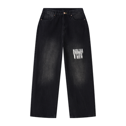 Men's Vintage Wash Wide Leg Jeans