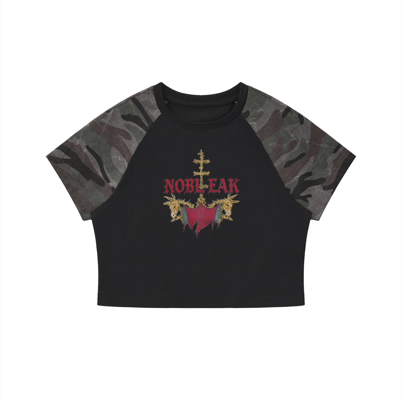 Women’s Camo Raglan Crop T-Shirt