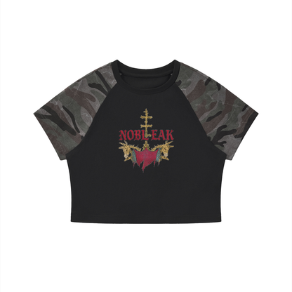 Women’s Camo Raglan Crop T-Shirt