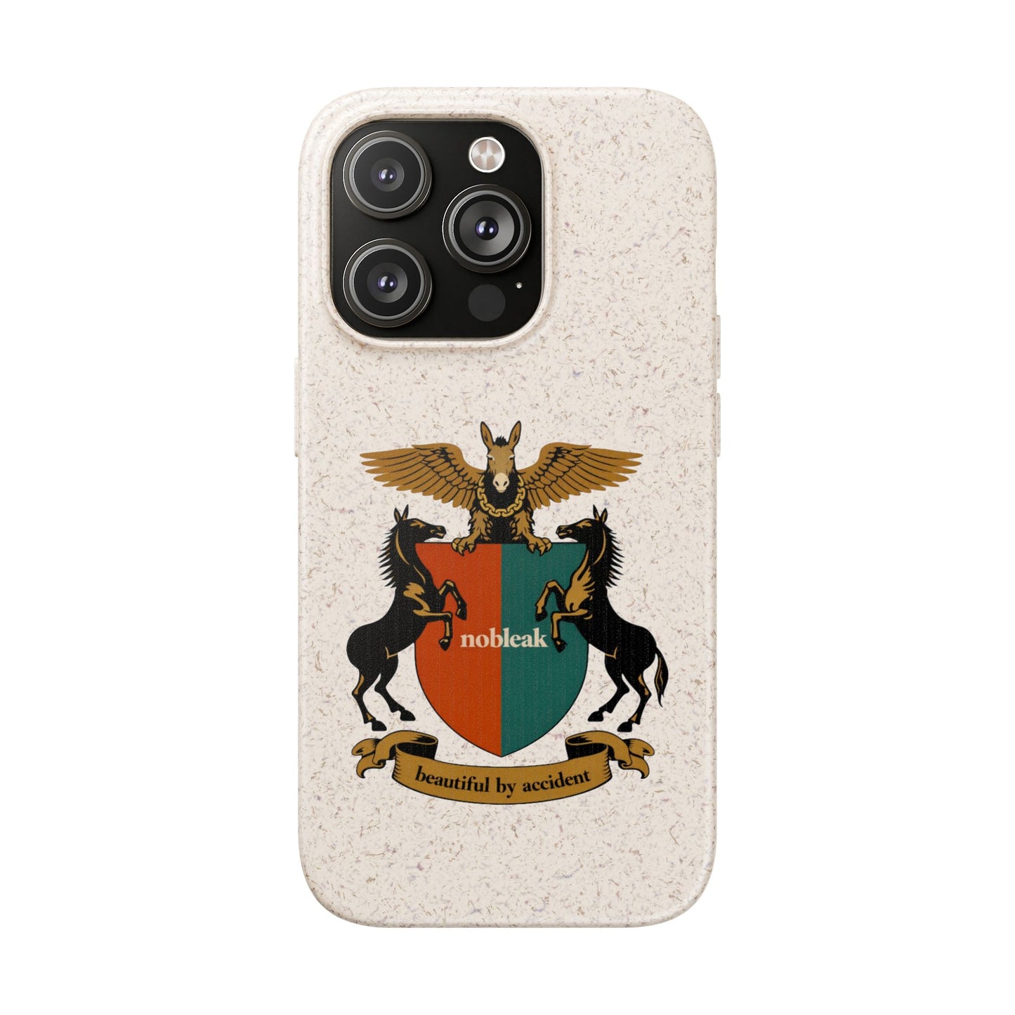 Biodegradable Phone Case — Vintage Coat of Arms Crest ("nobleak" & "Beautified by Accident")