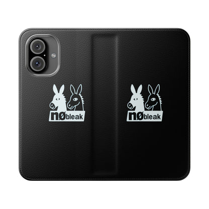 Stylish Flip Case with Unique Animal Design, Phone Protector, Gift for Animal Lovers, Customizable Phone Cover, Black Flip Wallet