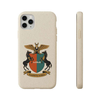 Biodegradable Phone Case — Vintage Coat of Arms Crest ("nobleak" & "Beautified by Accident")